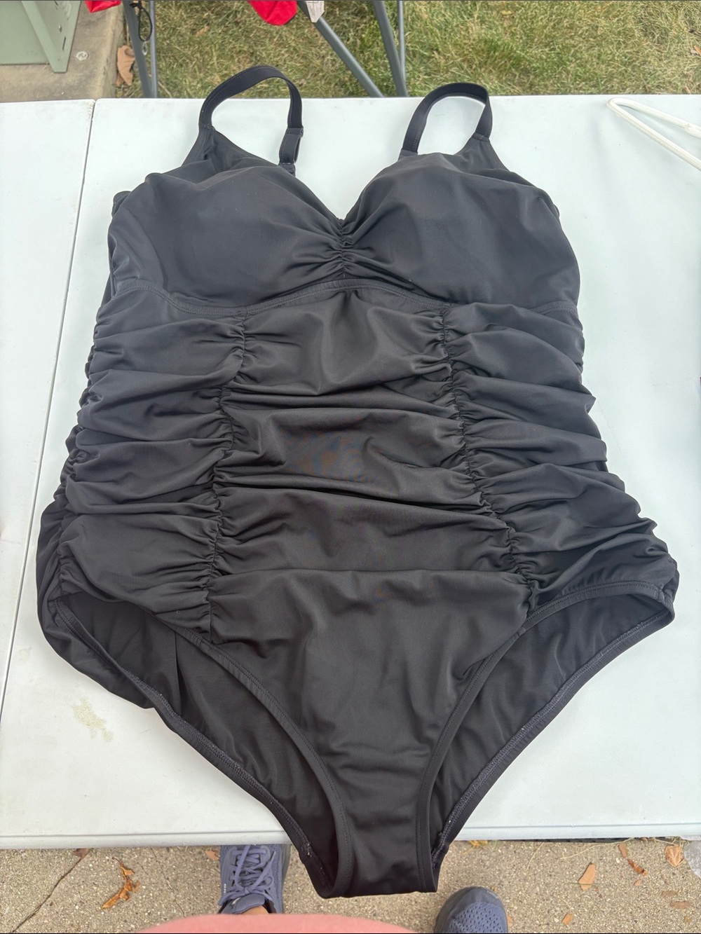 Classic Black Ruched One-Piece Swimsuit
